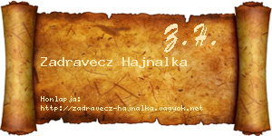 Zadravecz Hajnalka névjegykártya